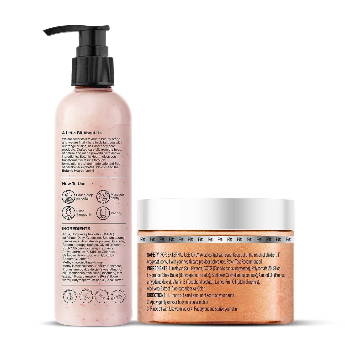 Botanic Hearth British Rose with Almond Bodywash & Himalayan Scrub