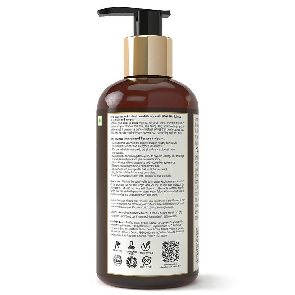Wow Skin Science Miracle 10 in 1 Shampoo - 300 ml
