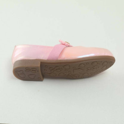 Tiny Bugs Girls Flower Embellished Ballerinas - Pink