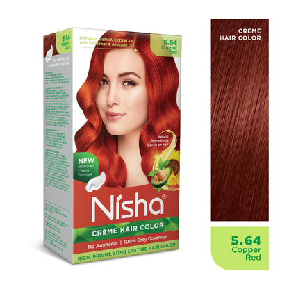Nisha Creme Hair Color for Women - Copper Red