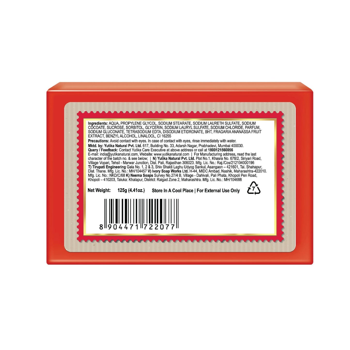 Nisha Strawberry Body Cleansing Soap Bar