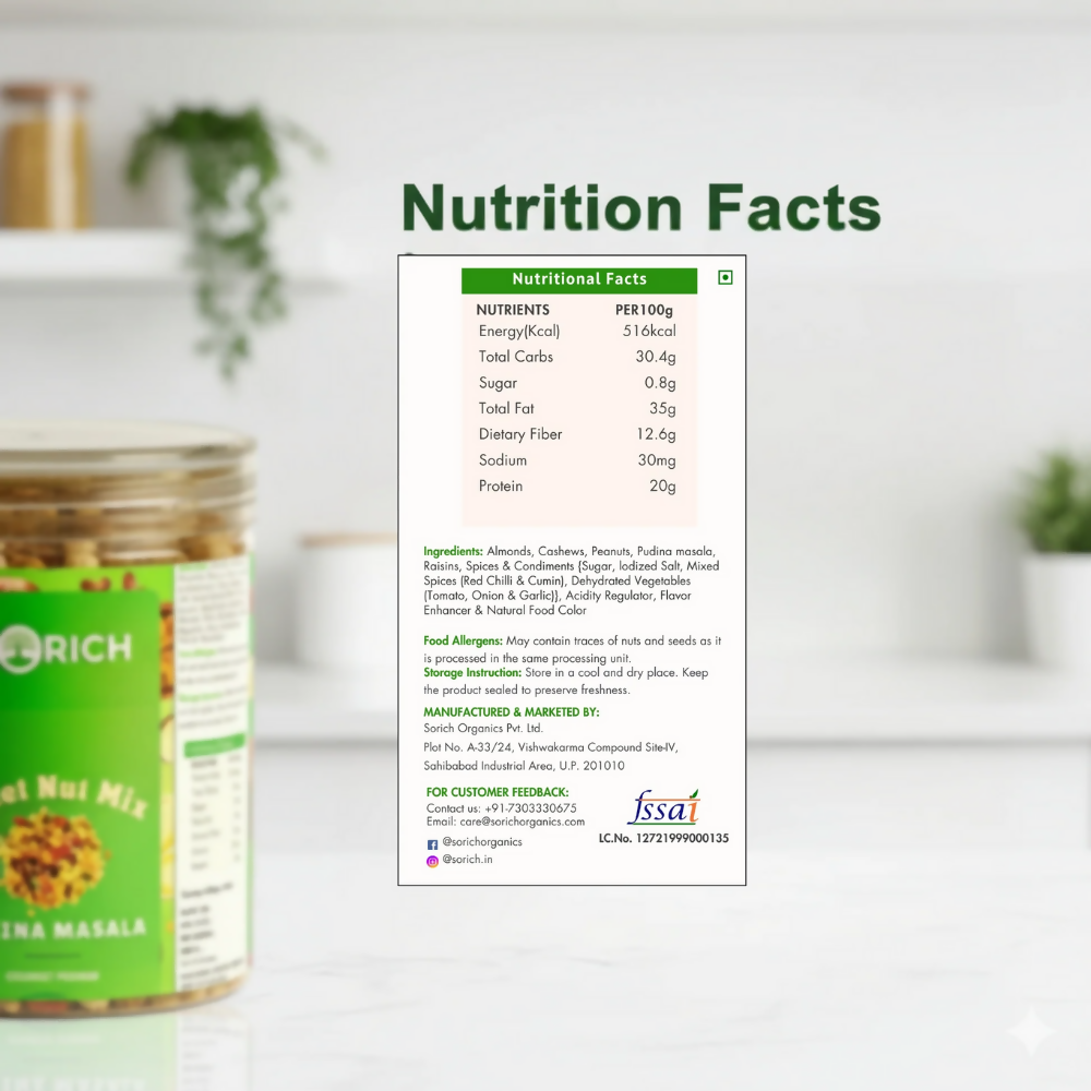 Sorich Organics Millet Nut Mix – Pudina Masala Crunchy & Healthy Snack