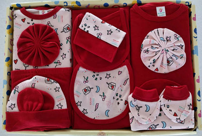 My Tiny Wear Full Sleeves New Born Baby Gift Set - Red