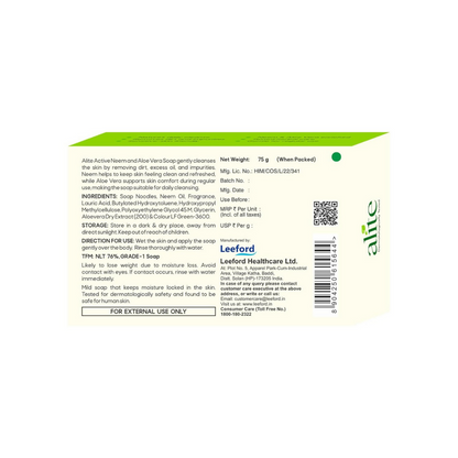 Alite Neem & Aloe Vera Soap for Gentle Daily Cleansing