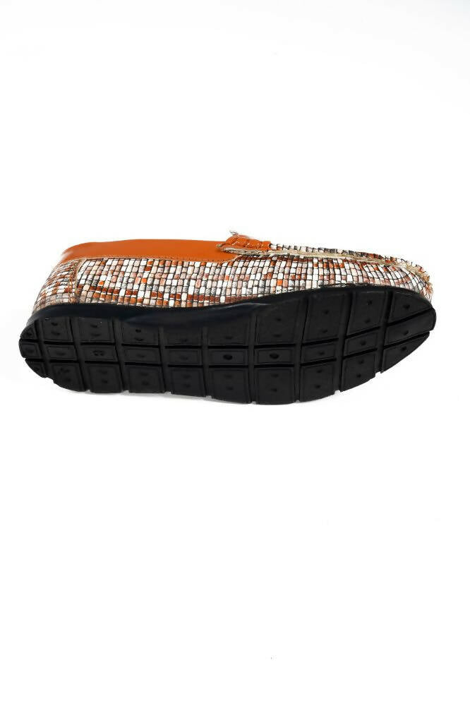 Tiny Bugs Boys Printed Slip On Loafers - Tan