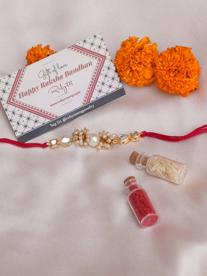 Designer kundan Rakhi - Ruby Raang