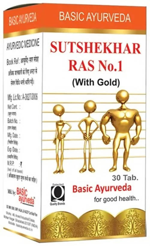 Basic Ayurveda Sutshekhar Ras No.1 (With Gold) Tablets - 30 Tablets