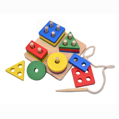 Nesta Toys Shape Sorter | Stacker | Lacing Toy - Multicolor
