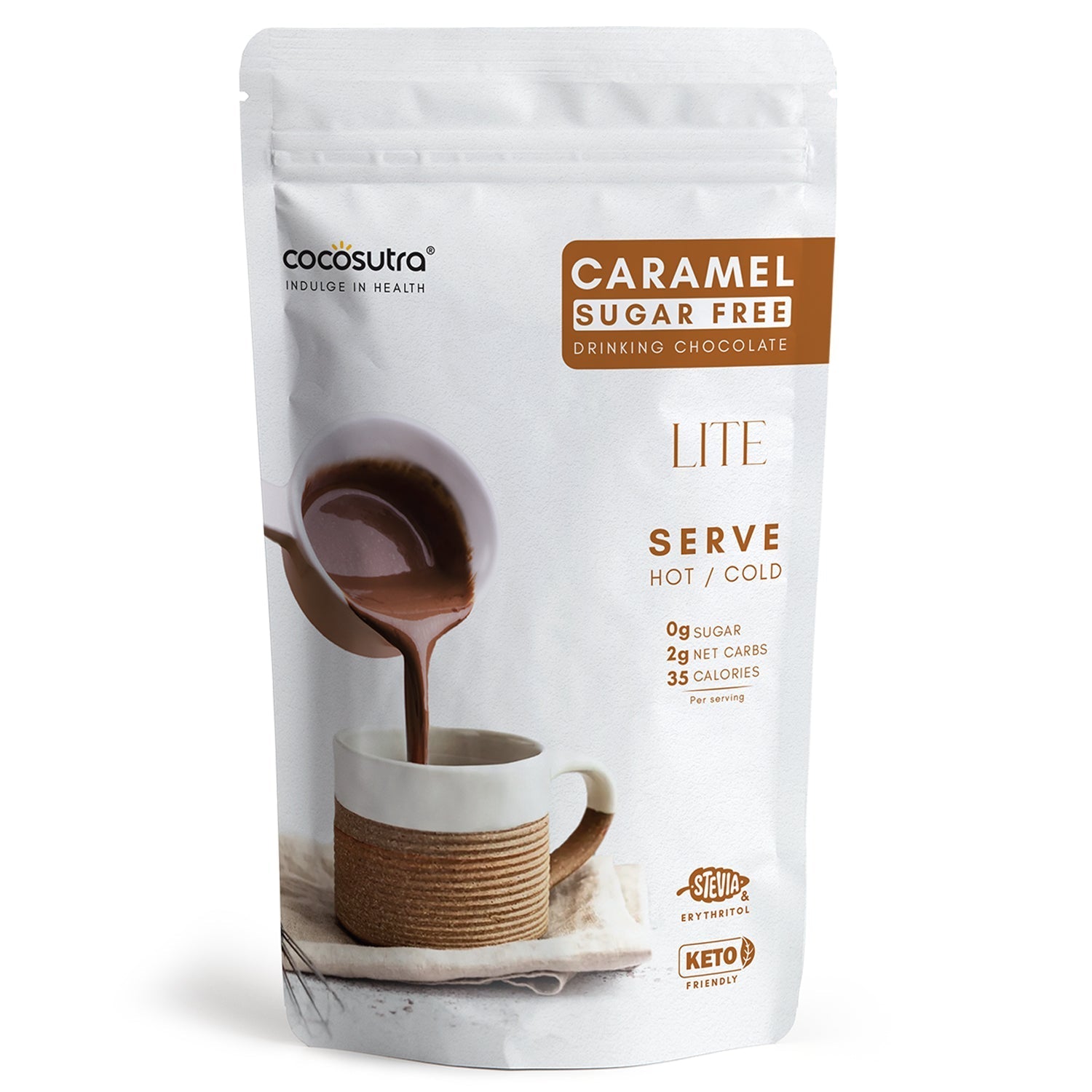 Cocosutra Sugar Free Drinking Chocolate Mix Caramel - 200 gms