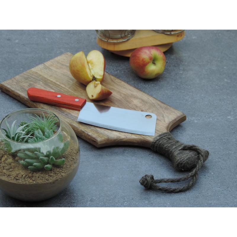 Wooden Chopping Board with Grey Handle