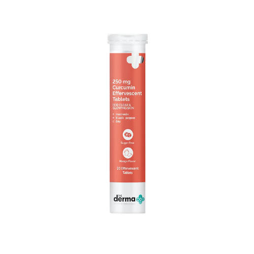 The Derma Co 250 mg Curcumin Effervescent Tablets For Clear & Glowing Skin - 20 tabs
