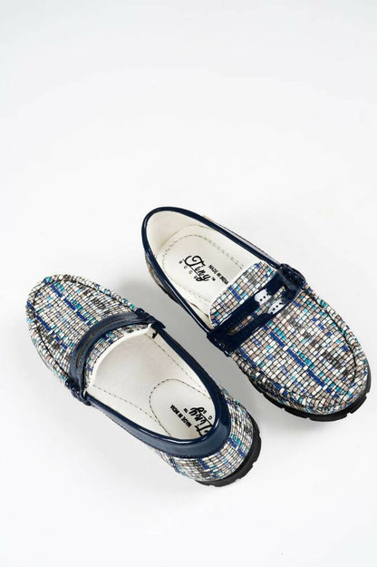 Tiny Bugs Boys Printed Slip Ons Loafers - Blue