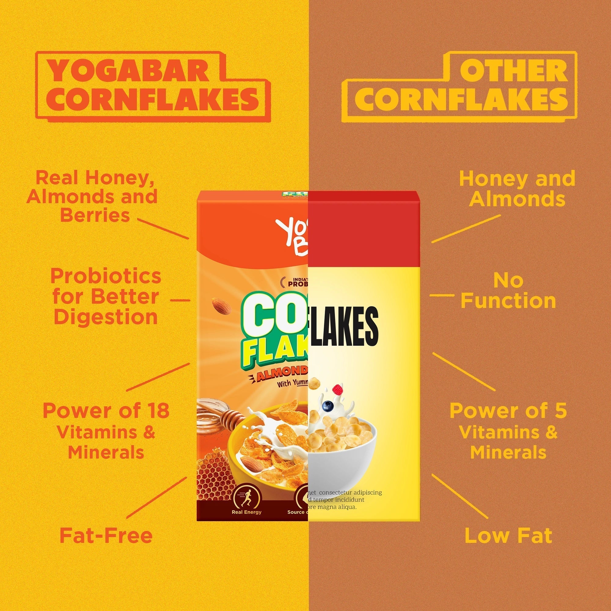 Yogabar Corn Flakes Honey Almond - 250 gms