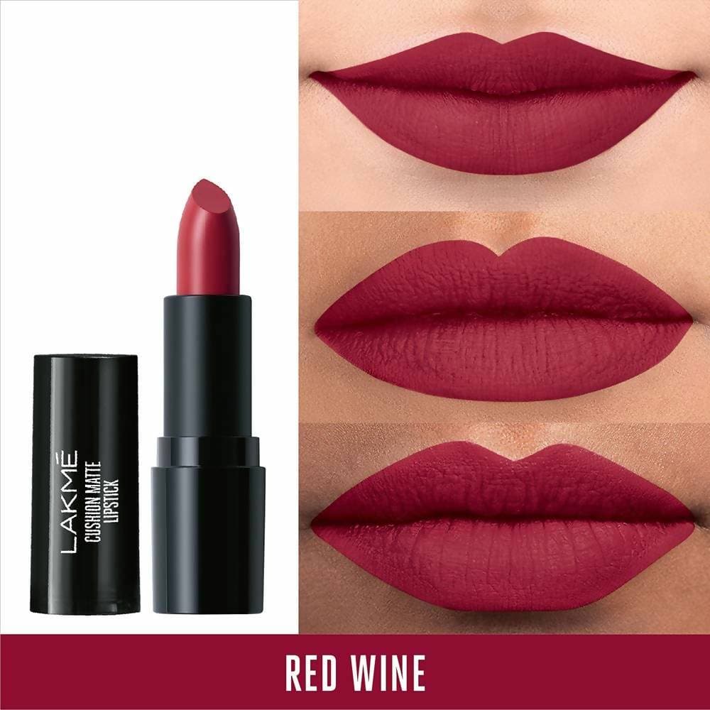 Lakme Cushion Matte Lipstick Red Wine - 4.5 gms