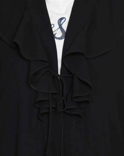 Bashariya Long Cardigan With Bell Sleeves Without Inner Abaya - Black