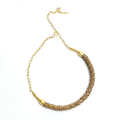 Mominos Fashion Johar Kamal Gold-Polished Brass Finish Hasli Design Choker For Women (Golden)
