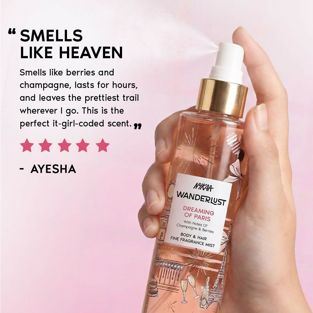Wanderlust Body & Hair Mist - Dreaming of Paris Long Lasting Perfume, Champagne & Berries