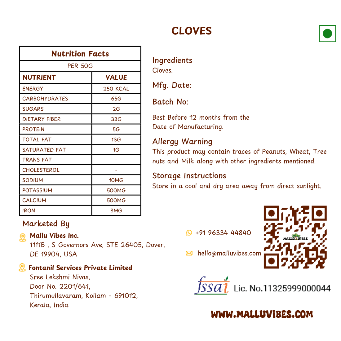 Mallu Vibes Cloves