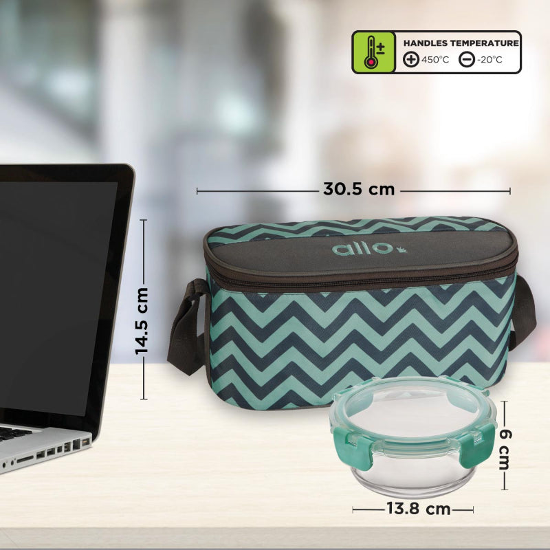 Azley  Safe Glass Lunch box with Break Free Detachable Lock | Set Of 4 | Multiple Colors