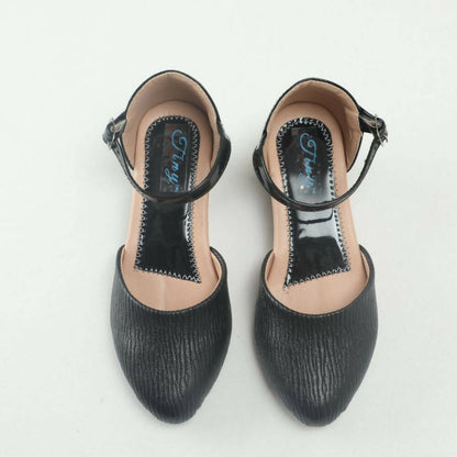 Tiny Bugs Girls Party Wear Ballerinas Heels - Black