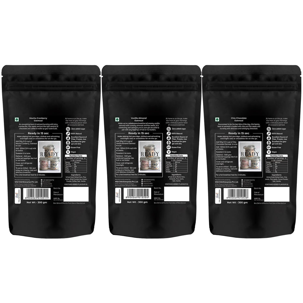 Cocosutra Oatmeal Combo Zero Sugar - 300 g Each