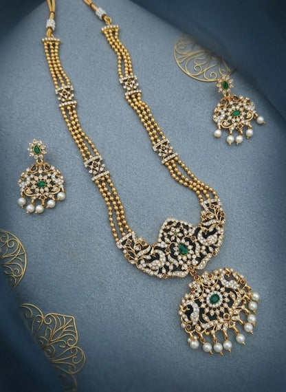 Jewel City Handcrafted Traditional Gold-Plated Temple Jewelry Set | Ethnic Bridal Lakshmi Necklace & Earrings for Women