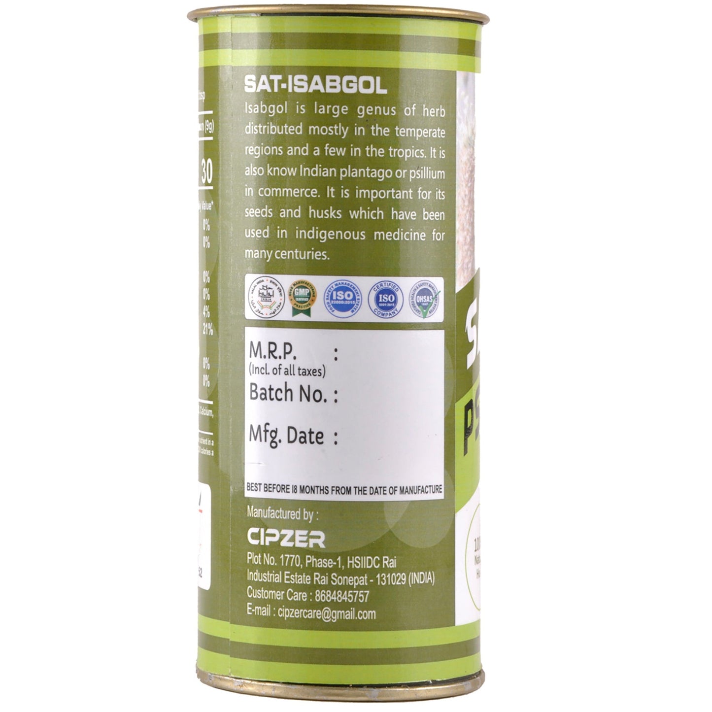 Cipzer Sat-Isabgol Psyllium Husk