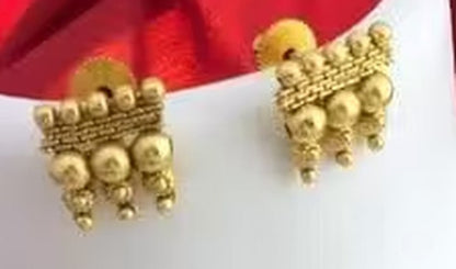 Jewel City Elegant Gold-Tone Beaded Choker Necklace Set for Women – Traditional Ethnic Jewelry with Earrings, Bridal & Party Wear