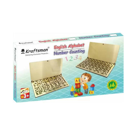 Kraftsman Wooden Portable English Alphabets Learning Game | Educational Toys | Montessori Games