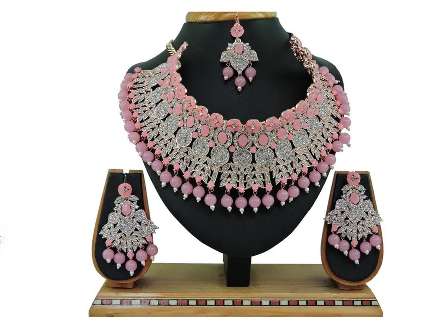 Jewel City Beads Choker Necklace Set with Earrings for Women – Silver-Tone Bridal & Party Wear Jewelry