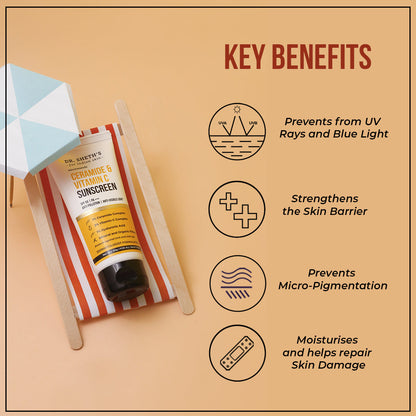 Dr. Sheth's Ceramide & Vitamin C Sunscreen SPF 50 & PA +++ - 50 gms