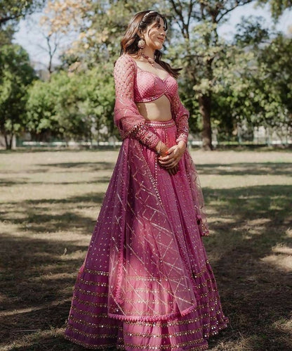 Lehenga Mart Pink Faux Georgette Designer Bollywood Style Wedding Wear Lehenga Choli