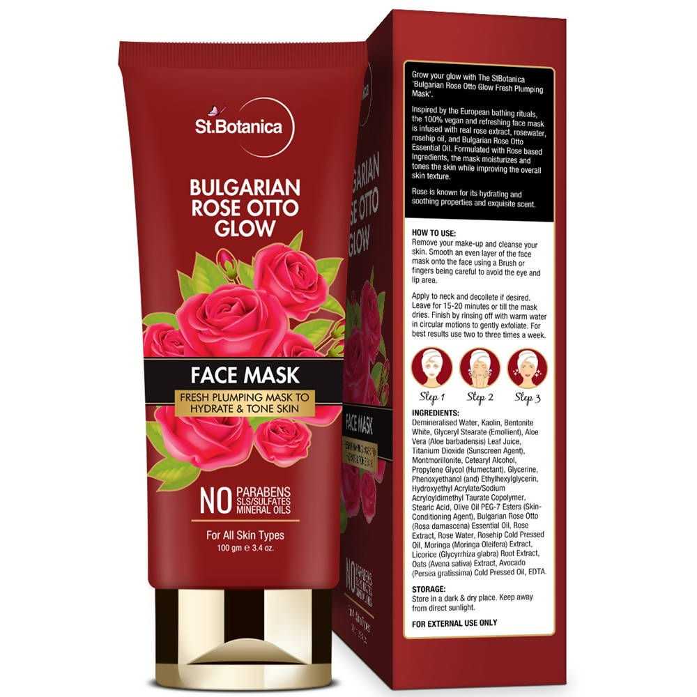 St.Botanica Bulgarian Rose Otto Glow Face Mask - 100 gms