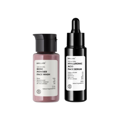 Brillare 2% Hyaluronic Acid Face Serum & Rose Powder Face Wash