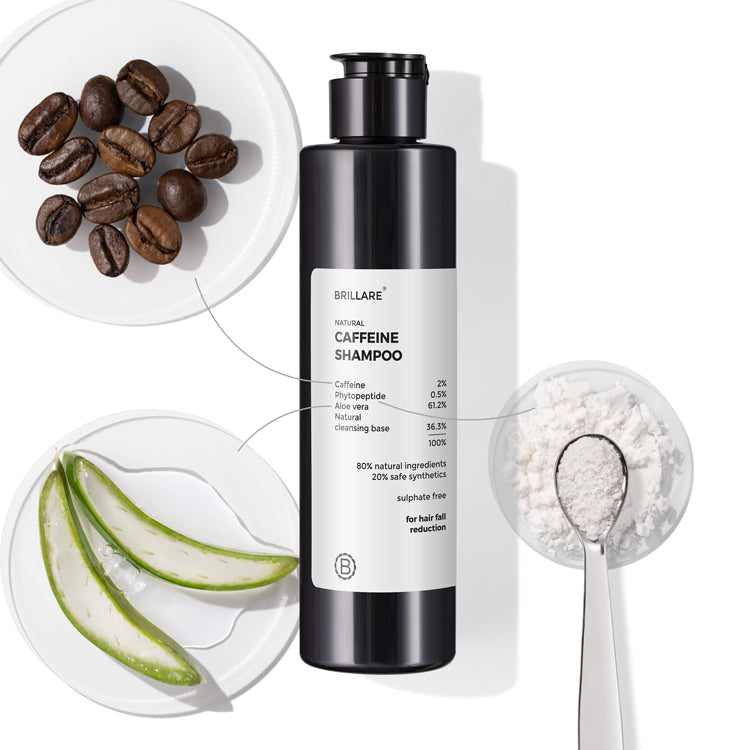 Brillare Caffeine Shampoo For Reducing Hair Loss and Breakage - 200 ml