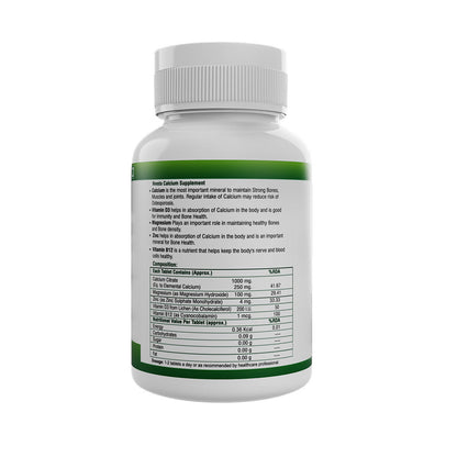 Nveda Calcium, Magnesium, Zinc, Vit D3 & Vit B 12 Tablets Pack of 2 - 120 Tablets