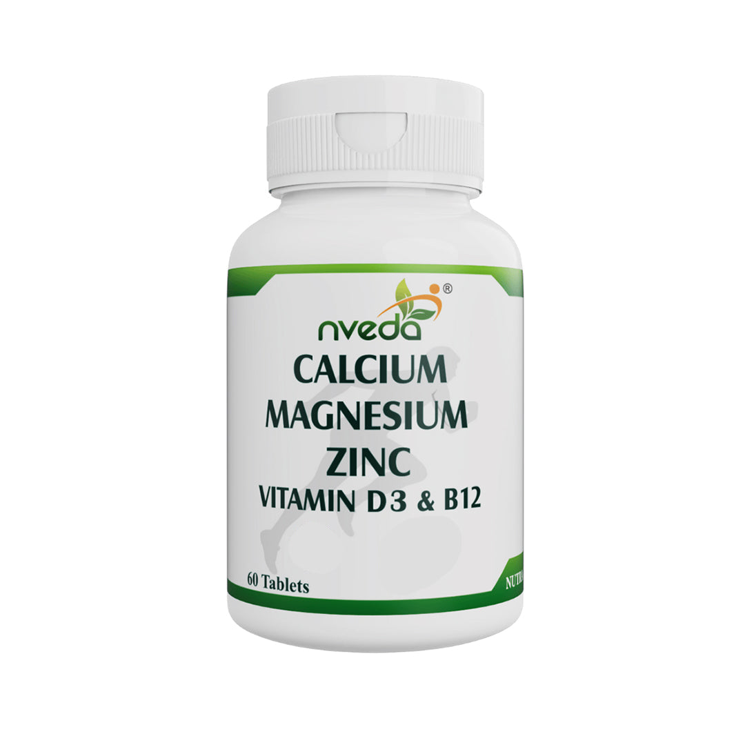 Nveda Calcium Magnesium Zinc Vit D3 and Vit B 12 Tablets - 60 Tablets