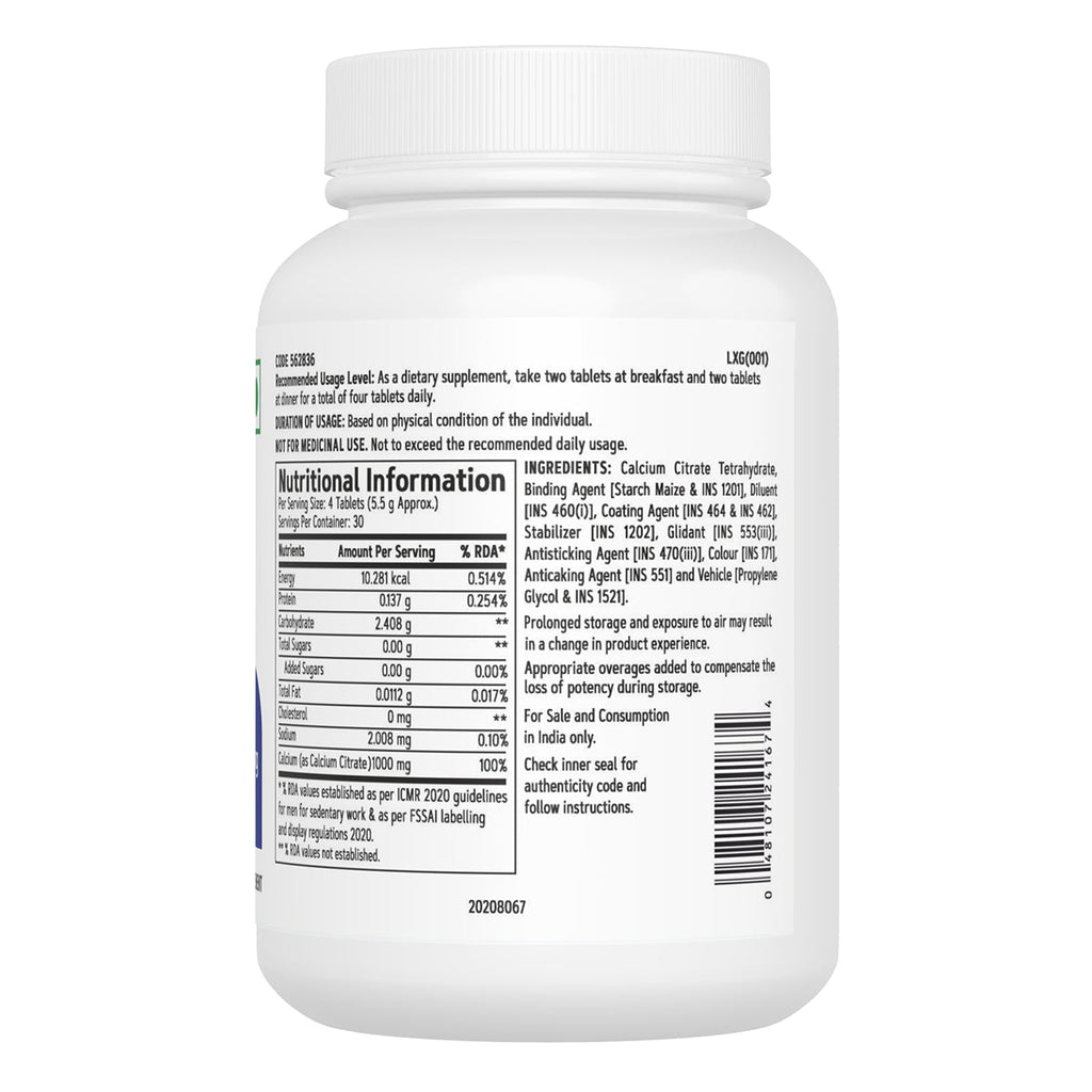 GNC Calcium Citrate Vegetarian Capsules – 120 Caps