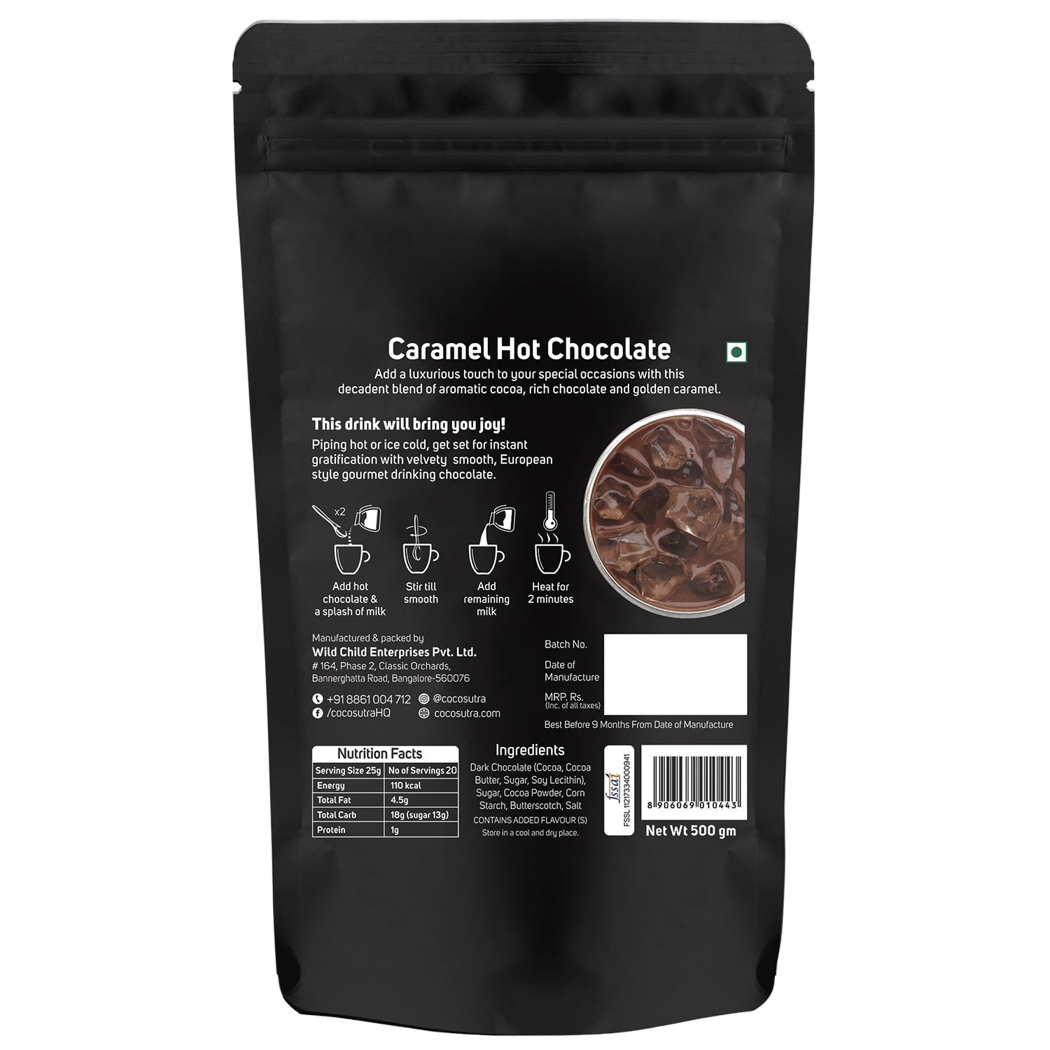 Cocosutra Caramel Hot Chocolate Mix