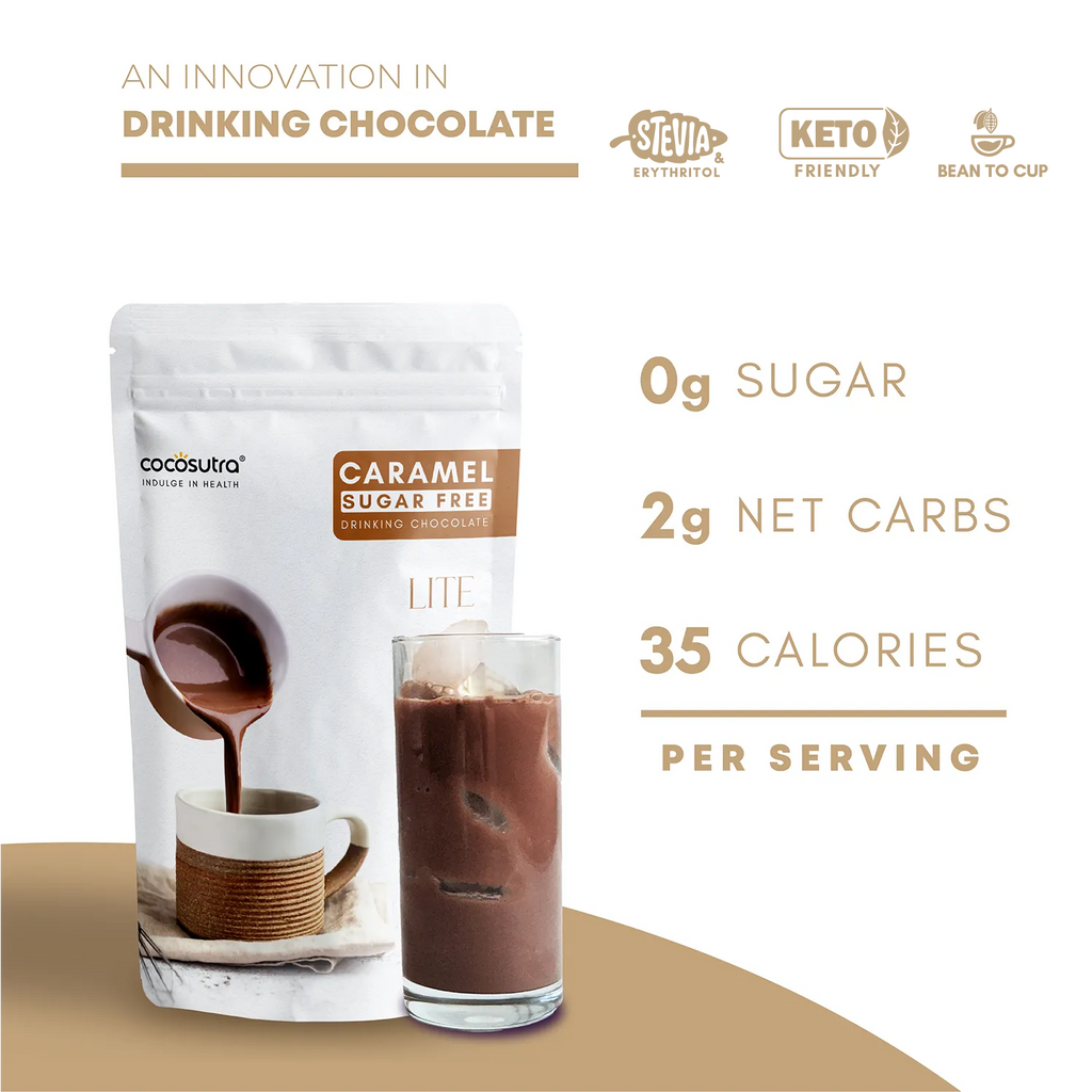 Cocosutra Sugar Free Drinking Chocolate Mix Caramel - 200 gms
