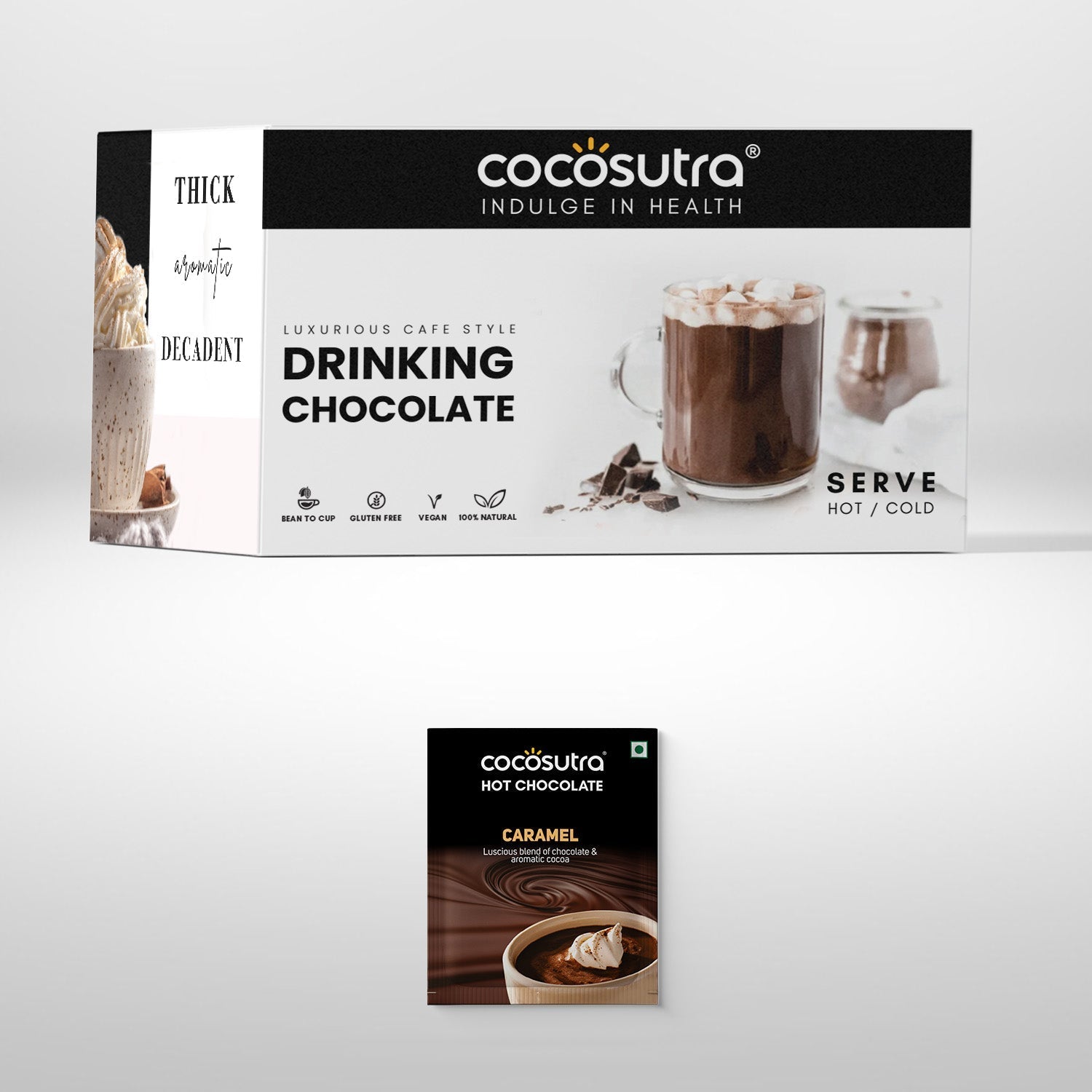 Cocosutra Caramel Hot Chocolate Travel Friendly Gift Hamper 20 Pack - 400 gms