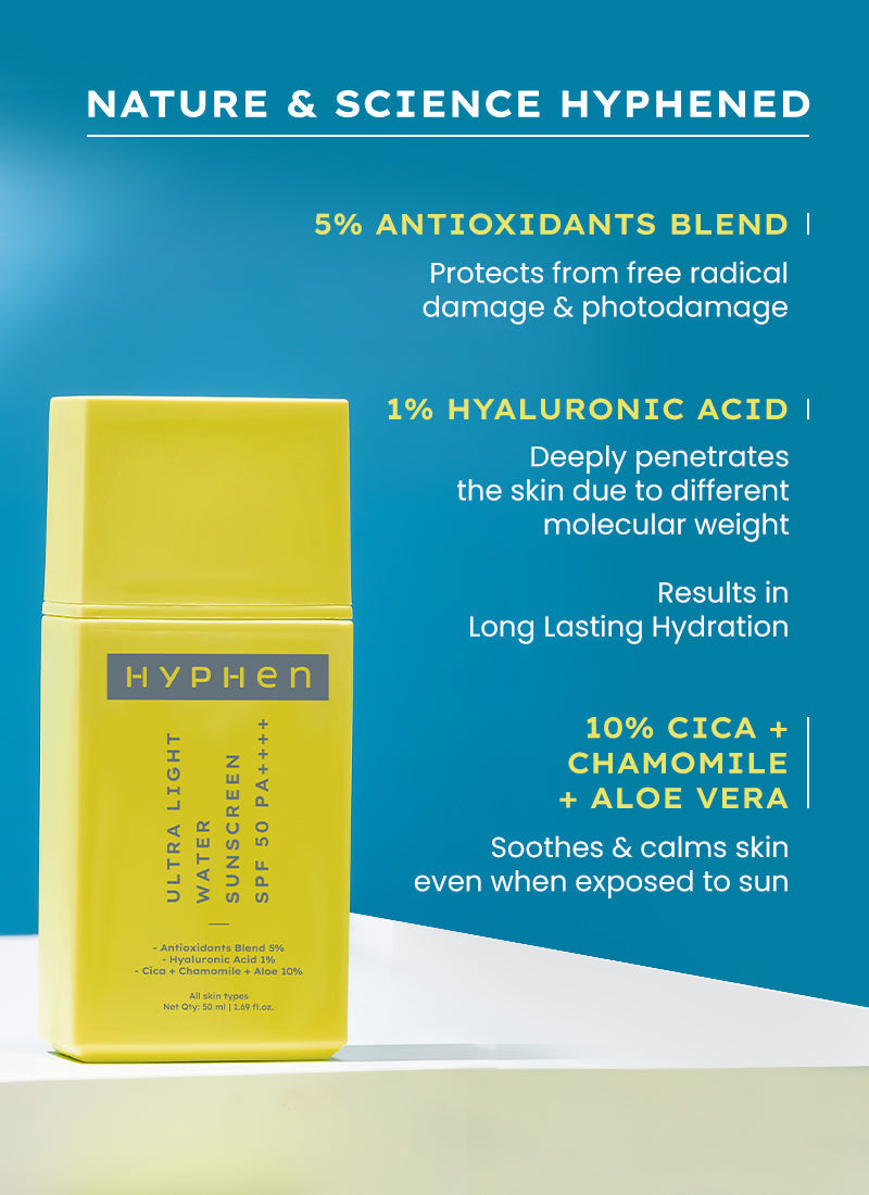 Hyphen Ultra Light Water Sunscreen Spf 50 Pa ++++ - 50 ml