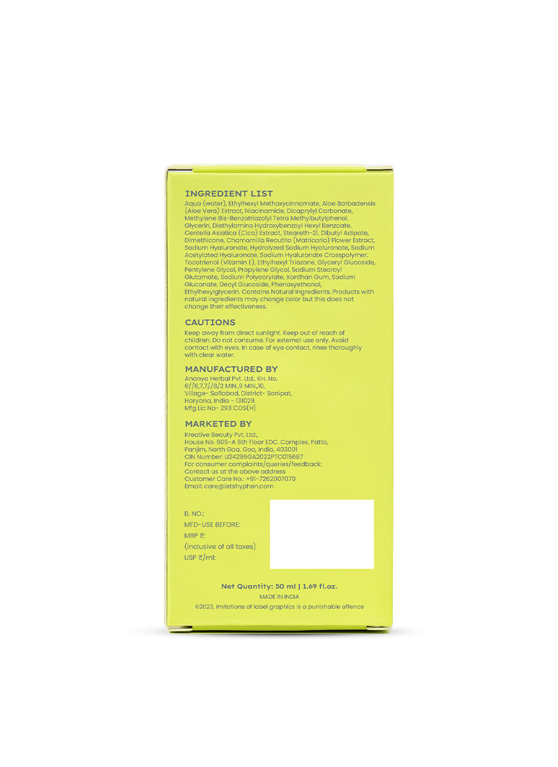 Hyphen Ultra Light Water Sunscreen Spf 50 Pa ++++ - 50 ml