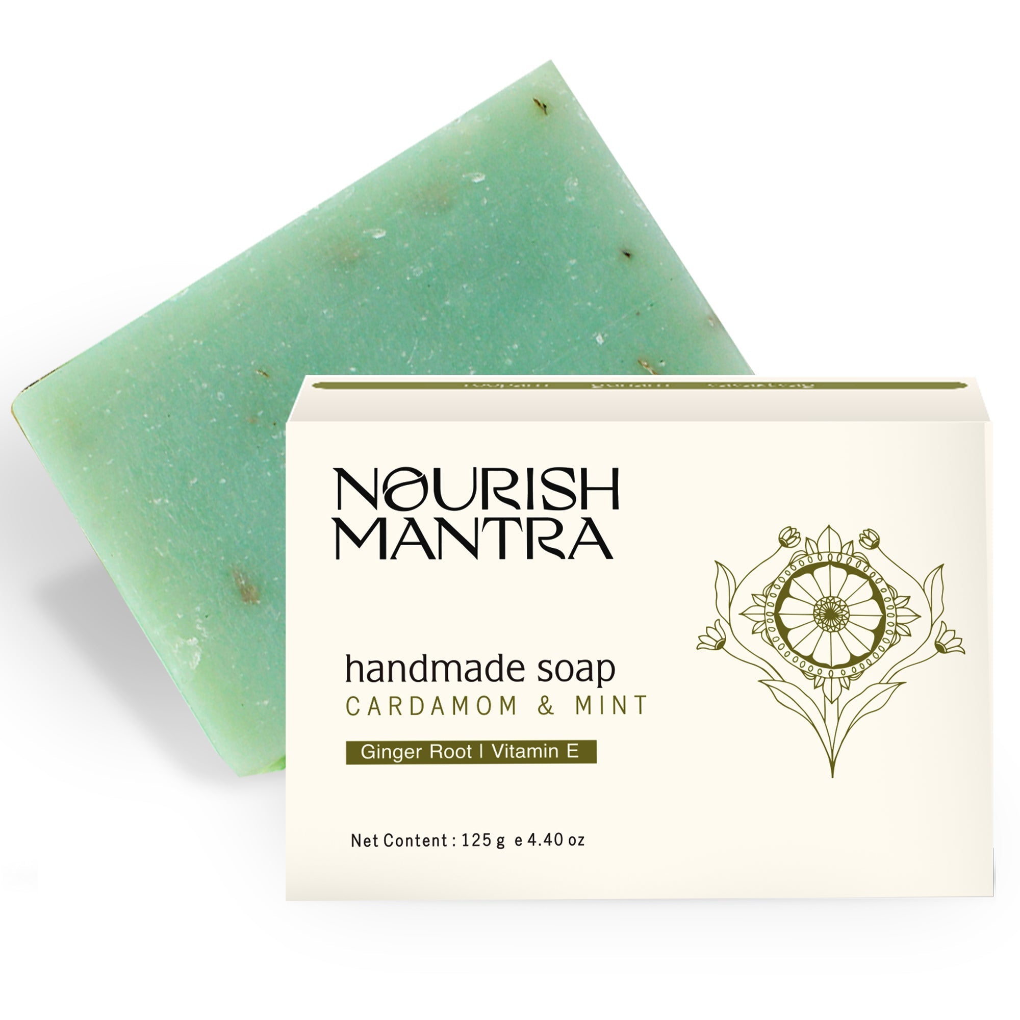 Nourish Mantra Cardamom & Mint Handmade Bathing Bar Soap - 125 gms