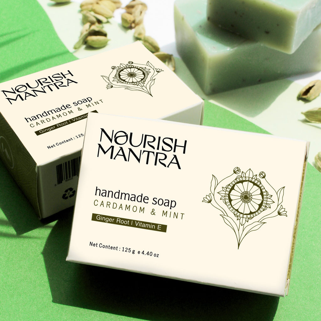Nourish Mantra Cardamom & Mint Handmade Bathing Bar Soap - 125 gms