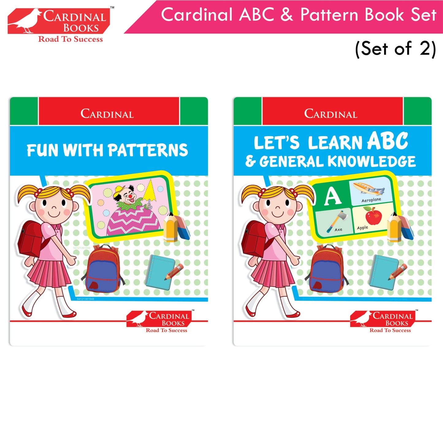 Cardinal ABC & Pattern Book Set (Set Of 2)| Alphabet Picture Book|General Knowledge Book|Pattern Writing Book| Combo Book for Kids| Ages 3-5 Years