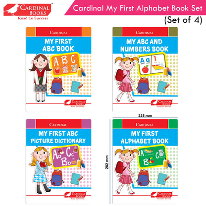 Cardinal My First Alphabet Books Set of 4| Alphabet Picture Book| My First ABC & Number Book| Picture Dictionary| Kindergarten Book| Ages 3-6 Years