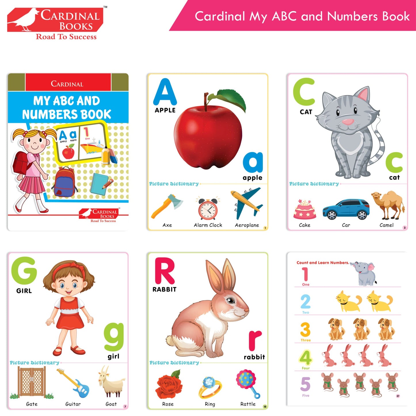 Cardinal My First Alphabet Books Set of 4| Alphabet Picture Book| My First ABC & Number Book| Picture Dictionary| Kindergarten Book| Ages 3-6 Years