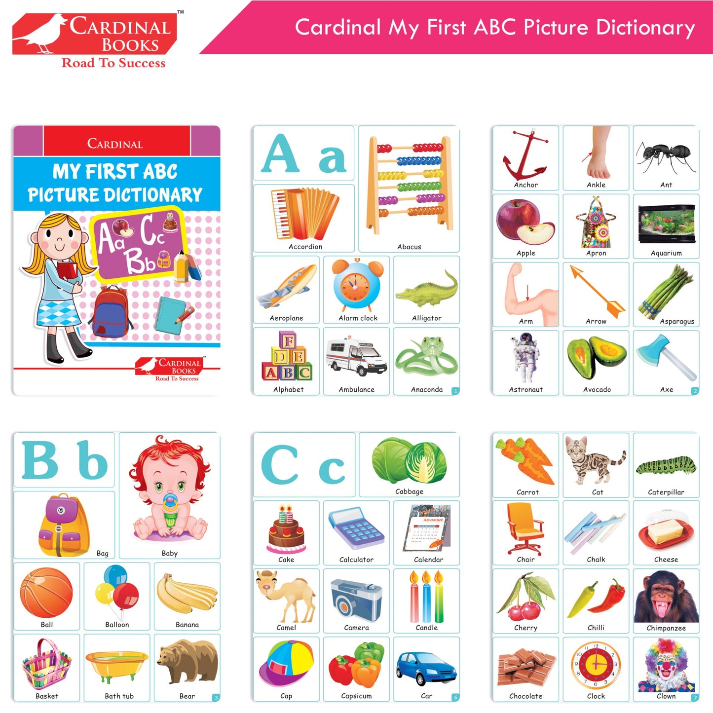 Cardinal My First Alphabet Books Set of 4| Alphabet Picture Book| My First ABC & Number Book| Picture Dictionary| Kindergarten Book| Ages 3-6 Years