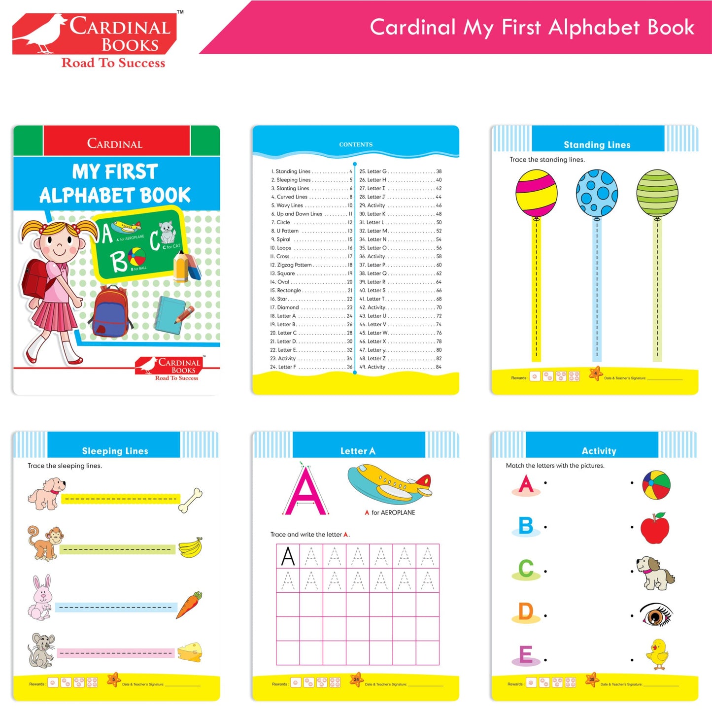 Cardinal My First Alphabet Books Set of 4| Alphabet Picture Book| My First ABC & Number Book| Picture Dictionary| Kindergarten Book| Ages 3-6 Years